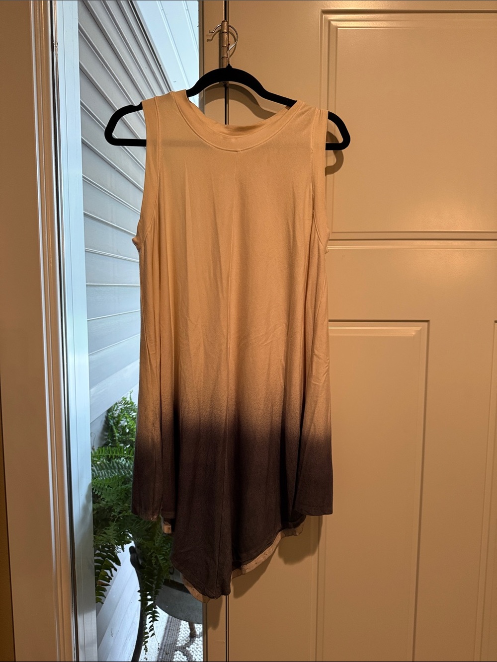 Chromat Cream to Dark Gray Ombre Sleeveless Tunic